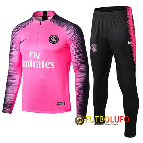Chandal Futbol PSG Rose/Negro 2018 2019 Sudadera + Pantalones