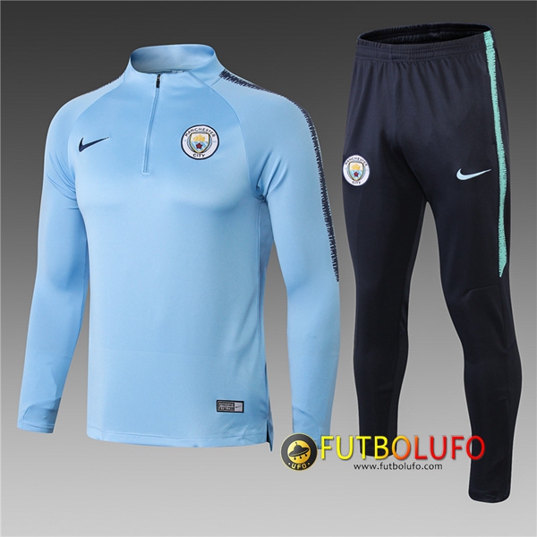 Eslovenia septiembre Funcionar Nueva Chandal del Manchester City Niño Azul Claro 2018/2019 Sudadera +  Pantalones Tailandia