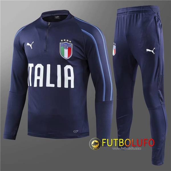 Chandal Futbol Italia Niño Azul oscuro 2018 2019 Sudadera + Pantalones