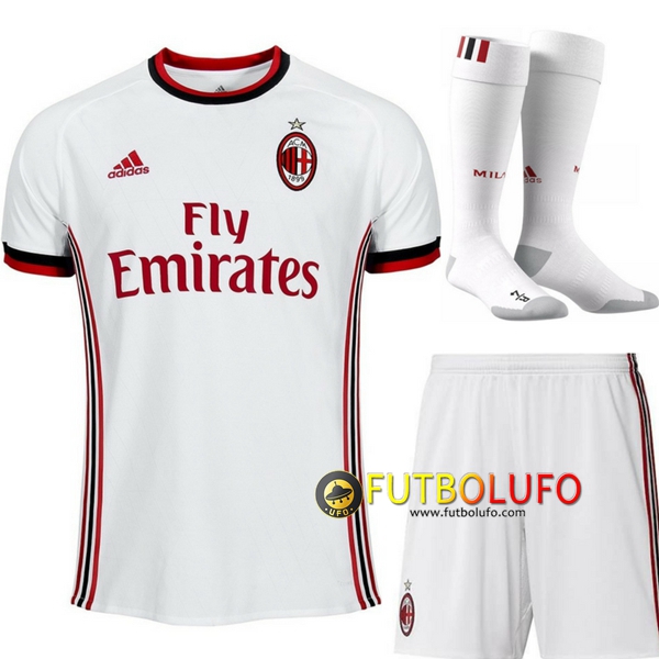 Segunda Camiseta AC Milan Niño 2017/2018 + Pantalones Cortos