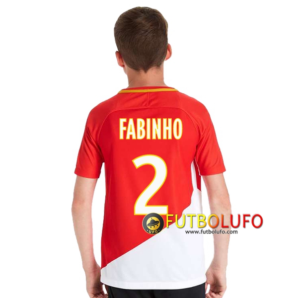 Primera Camiseta AS Monaco (Fabinho 2) Niño 2017/2018 + Pantalones Cortos