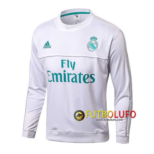 Sudadera de entrenamiento Real Madrid Blanco Cuello redondo 2017/2018