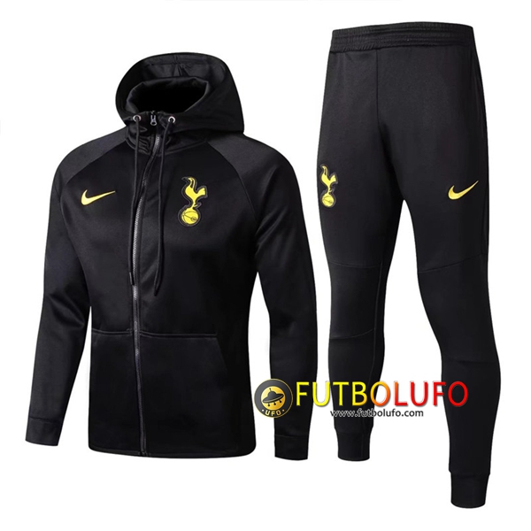 Chandal del Tottenham Hotspur Negro 2017/2018 Chaqueta con Capucha + Pantalones