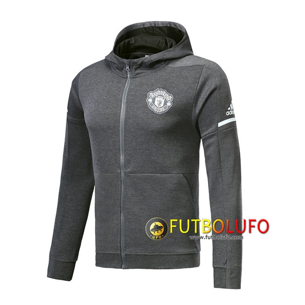 Chaqueta Futbol con Capucha Manchester United Gris 2017/2018