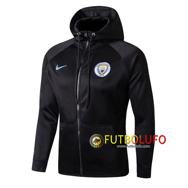 Chaqueta Futbol con Capucha Manchester City Negro 2017/2018