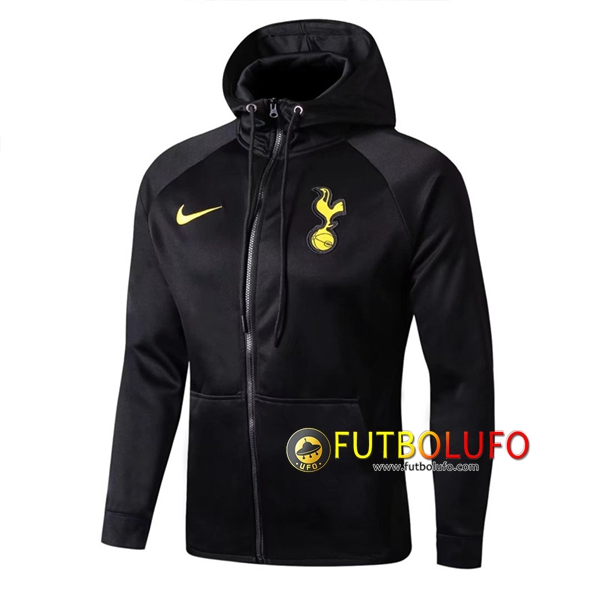 Chaqueta Futbol con Capucha Tottenham Hotspur Negro 2017/2018
