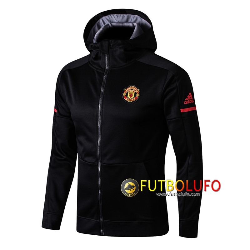 Chaqueta Futbol con Capucha Manchester United Negro 2017/2018