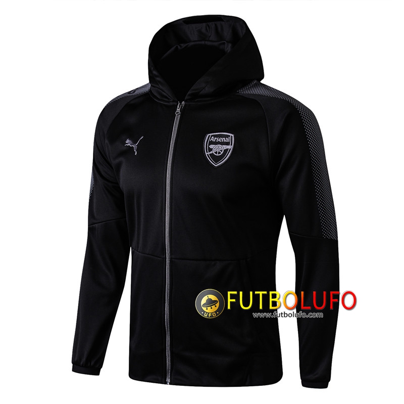 Chaqueta Futbol con Capucha Arsenal Negro 2017/2018