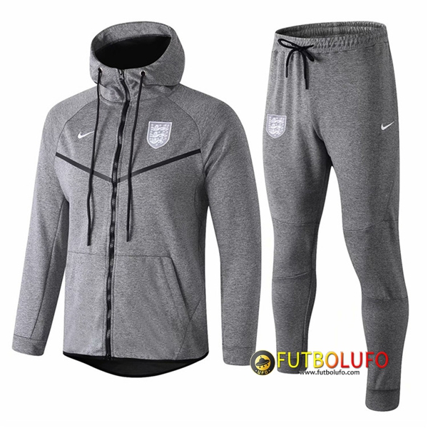 Chandal Futbol Inglaterra Gris 2018 2019 Chaqueta con capucha + Pantalones