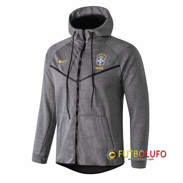 Chaqueta con capucha Brasil Gris 2018 2019