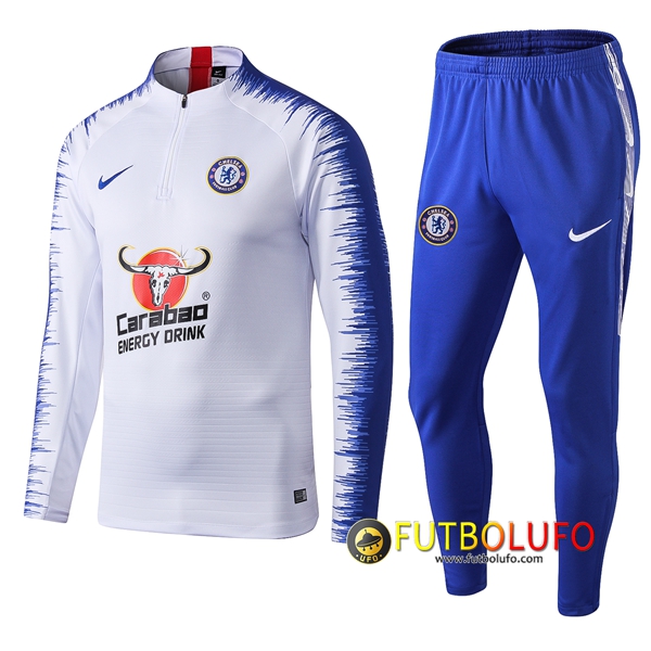 Chandal Futbol FC Chelsea Blanco Strike Drill 2019 2020 Sudadera entrenamiento + Pantalones