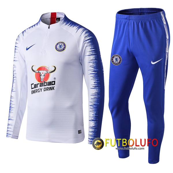 Favor Equipo guerra Nueva Chandal Futbol FC Chelsea Blanco Strike Drill 2019 2020 Sudadera  entrenamiento + Pantalones Tailandia