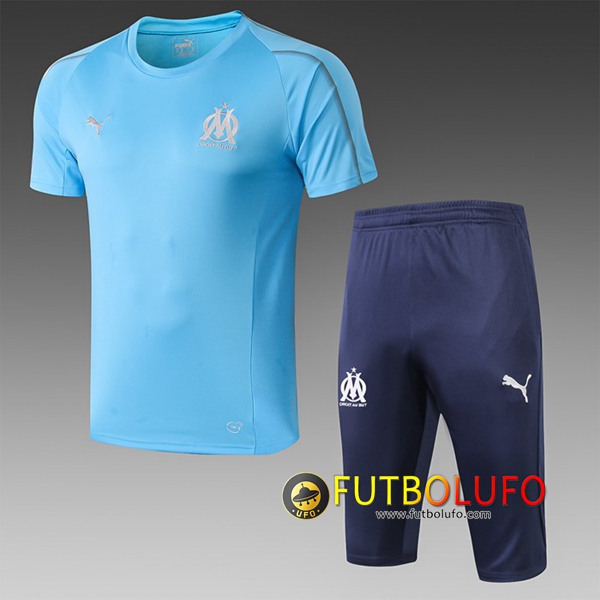 Pre-partido Camiseta Entrenamiento Marsella OM + Pantalones 3/4 Azul 2019 2020