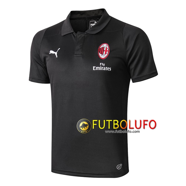 Polo Futbol AC Milan Negro 2019/2020