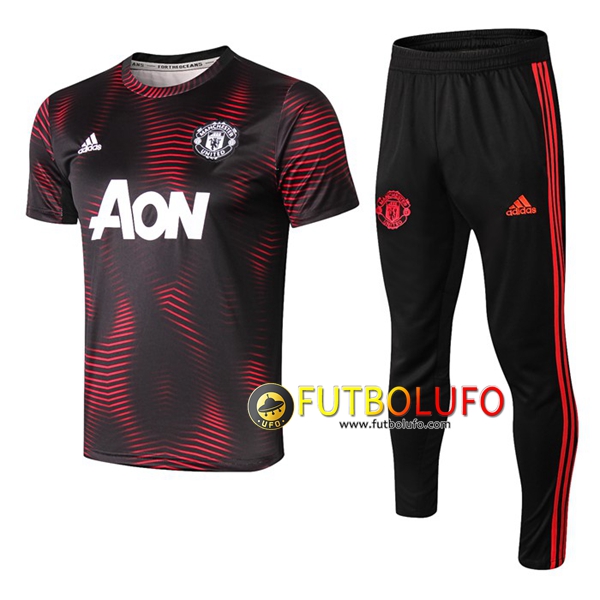 Pre-partido Camiseta Entrenamiento Traje Manchester United + Pantalones Roja/Negro 2019/2020