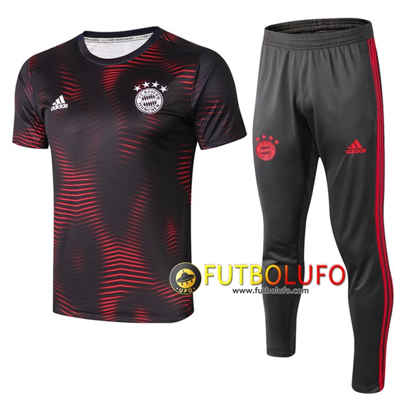 Pre-partido Camiseta Entrenamiento Traje Bayern Munich + Pantalones Roja/Negro 2019/2020