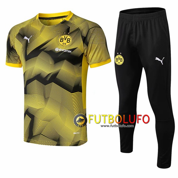 Pre-partido Camiseta Entrenamiento Traje Dortmund BVB + Pantalones Ondulación Amarillo 2019/2020