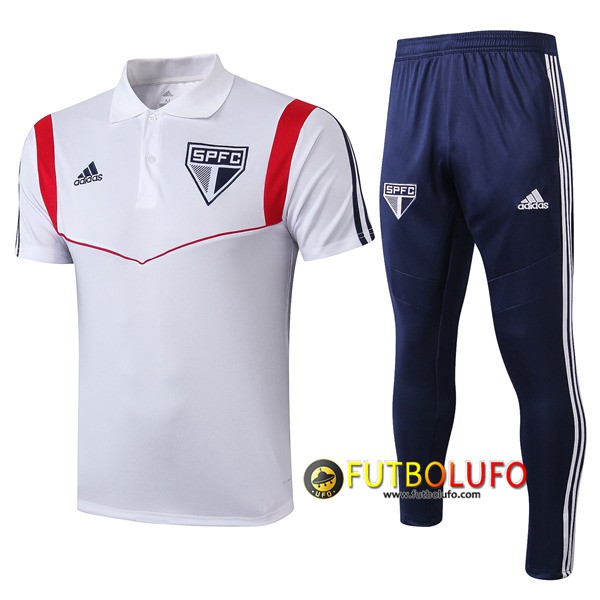 Polo Traje Sao Paulo FC + Pantalones Blanco 2019/2020