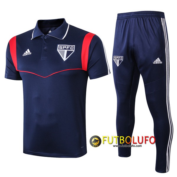 Polo Traje Sao Paulo FC + Pantalones Azul Oscuro 2019/2020