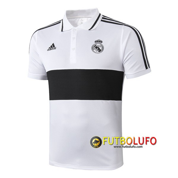 Polo Futbol Real Madrid Negro Blanco 2019/2020