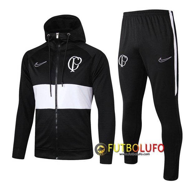 Chandal del Corinthians Negro 2019 2020 Chaqueta con capucha + Pantalones