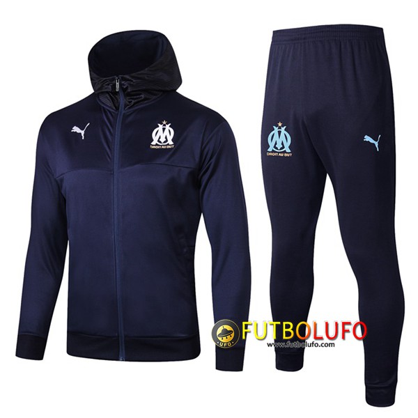 Chandal del Marsella OM Azul Oscuro 2019 2020 Chaqueta con capucha + Pantalones