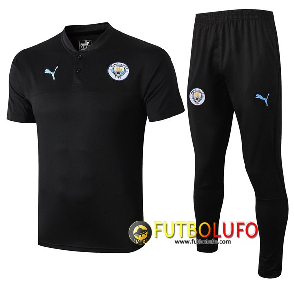 Polo Traje Manchester City + Pantalones Negro 2019/2020