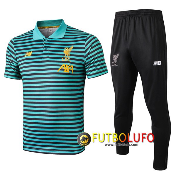 Polo Traje FC Liverpool + Pantalones Verde Stripe 2019/2020