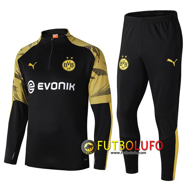 Chandal del Dortmund BVB Negro Amarillo 2019 2020 Sudadera + Pantalones