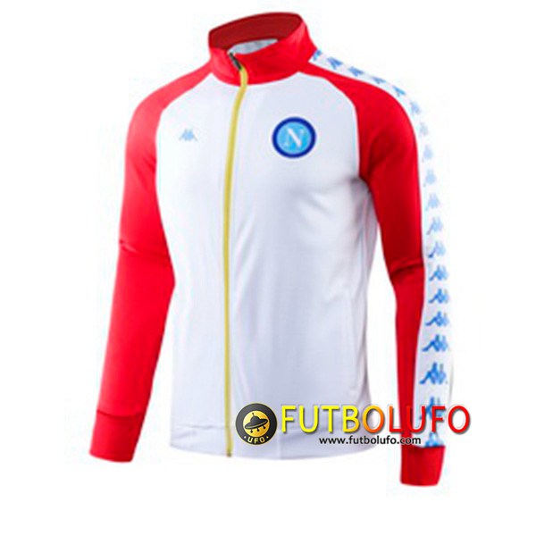 Chaqueta Futbol SSC Napoles Blanco Roja Cuello Alto 2019/2020
