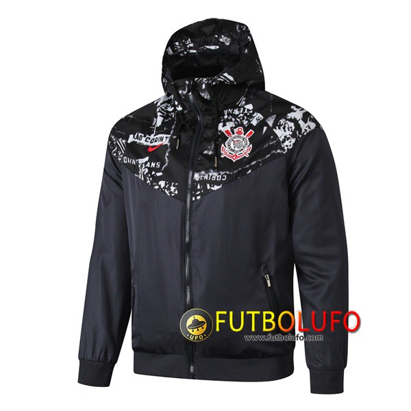 Chaqueta Futbol Rompevientos Corinthians Negro 2019 2020