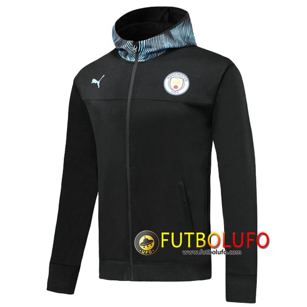 Chaqueta Futbol Con Capucha Manchester City Negro 2019 2020