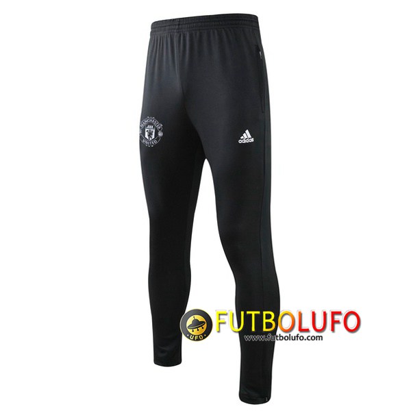 Pantalones Entrenamiento Manchester United Negro Blanco 2019 2020
