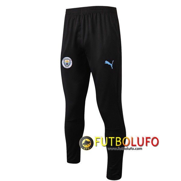 Pantalones Entrenamiento Manchester City Negro Azul LOGO 2019 2020