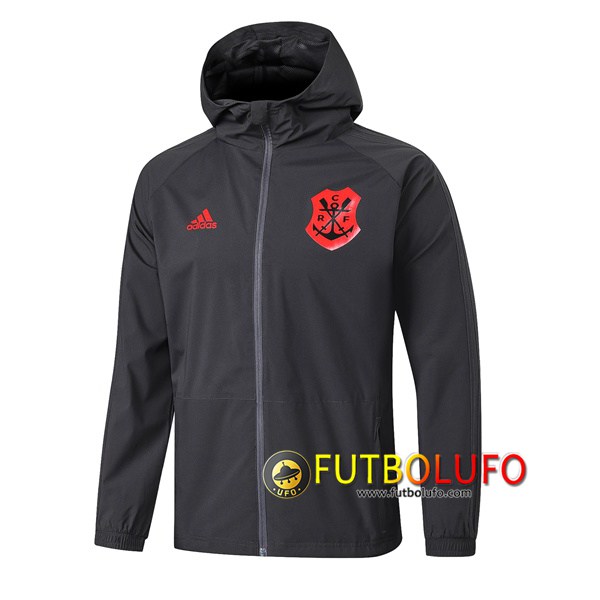 Chaqueta Futbol Rompevientos Flamengo Negro Roja 2019 2020