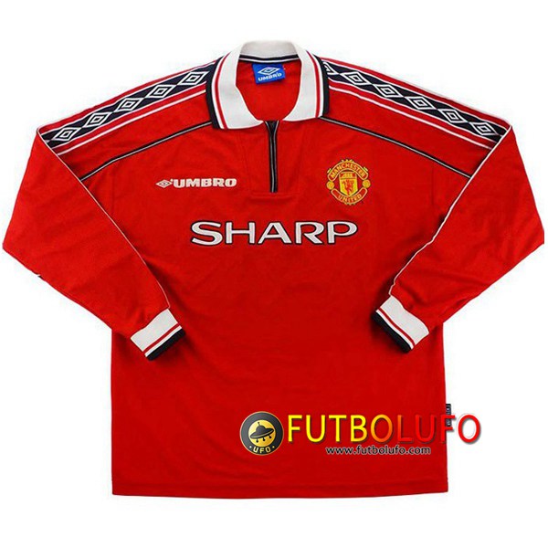 Camiseta Futbol Manchester United Manga Larga Primera 1998/1999