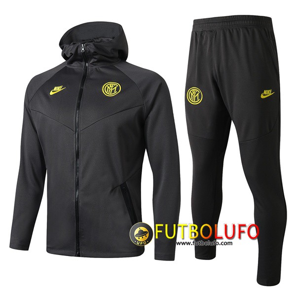 Chandal del Inter Milan Gris 2019 2020 Chaqueta con capucha + Pantalones