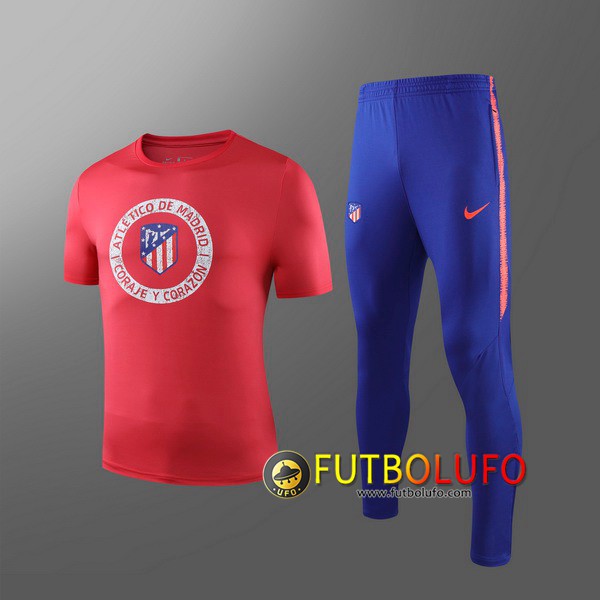 Camiseta Entrenamiento Traje Atletico Madrid Nino + Pantalones Roja 2019/2020