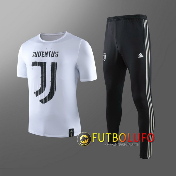 Camiseta Entrenamiento Traje Juventus Nino + Pantalones Negro/Blanco 2019/2020