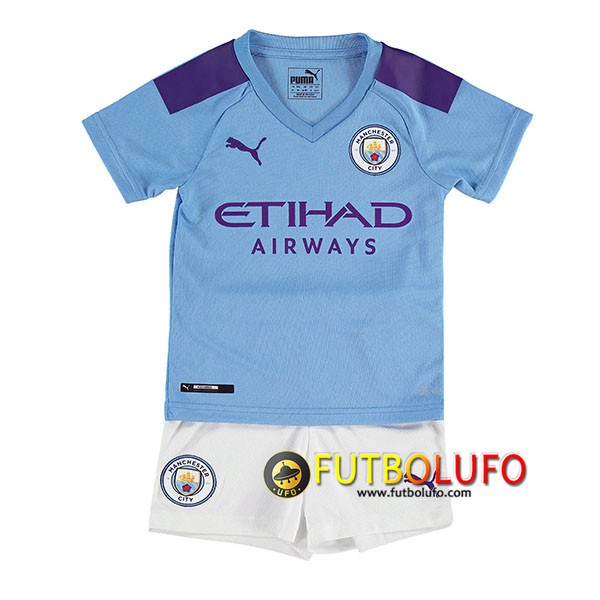 Primera Camiseta Manchester City Ninos 2019/2020 + Pantalones Cortos