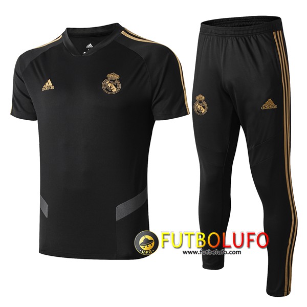 Camiseta Entrenamiento Traje Real Madrid + Pantalones Negro Gris 2019/2020