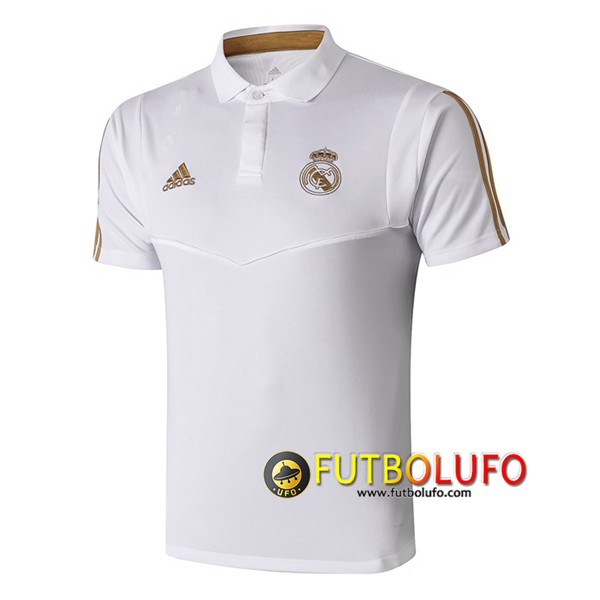 Polo Futbol Real Madrid Blanco Amarillo 2019/2020