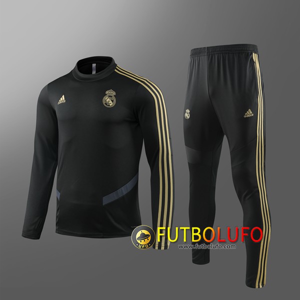 Chandal del Real Madrid Ninos Negro Amarillo 2019 2020 Sudadera + Pantalones