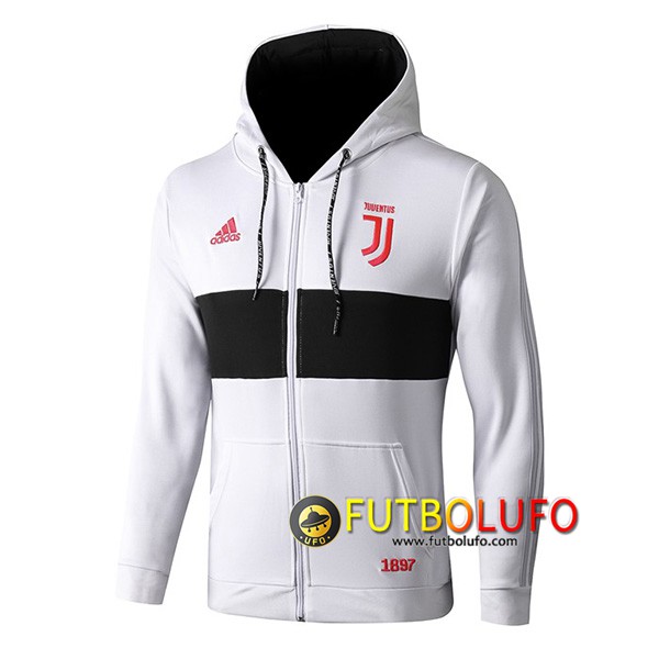 Chaqueta Futbol con capucha Juventus Blanco Negro 2019/2020