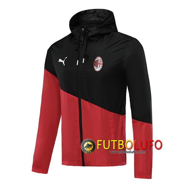Chaqueta Futbol Rompevientos Milan AC Negro Roja 2019/2020