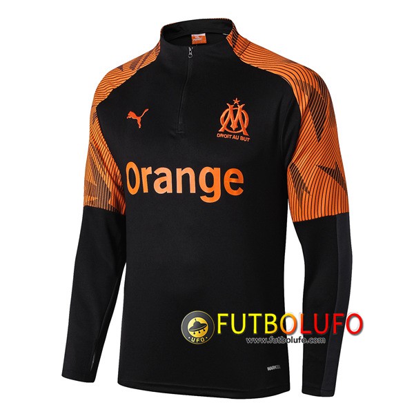 Sudadera de entrenamiento Marsella OM Negro/Naranja 2019/2020