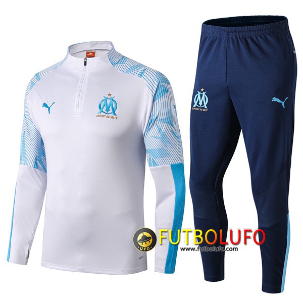Chandal del Marsella OM Blanco/Azul 2019 2020 Sudadera + Pantalones