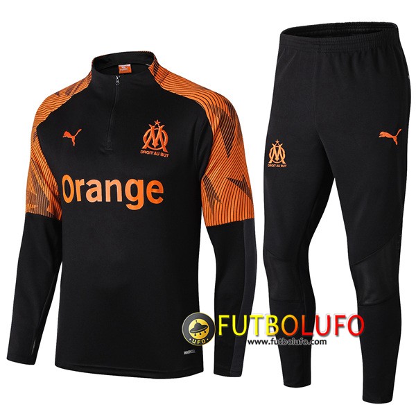 Chandal del Marsella OM Negro/Naranja 2019 2020 Sudadera + Pantalones