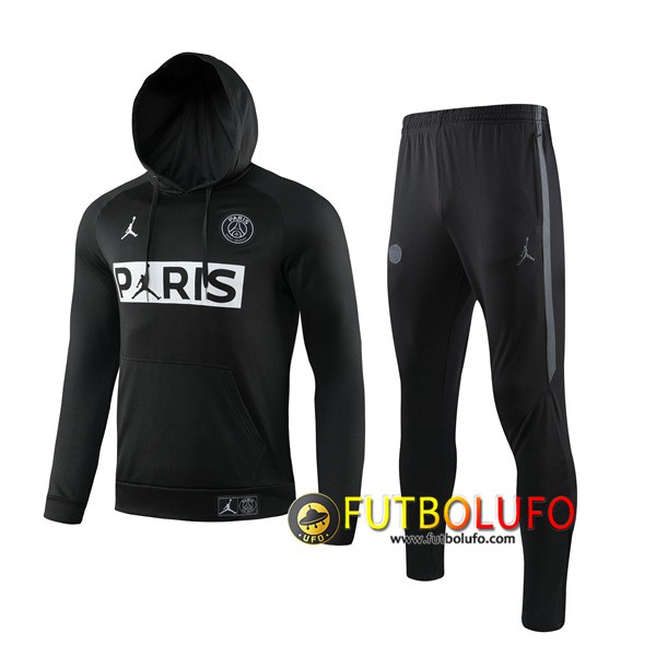 Chandal del PSG Jordan Negro 2019 2020 Chaqueta con capucha + Pantalones