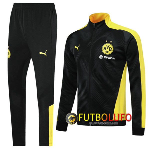 Chandal del Dortmund BVB Negro/Amarillo 2019 2020 Chaqueta + Pantalones